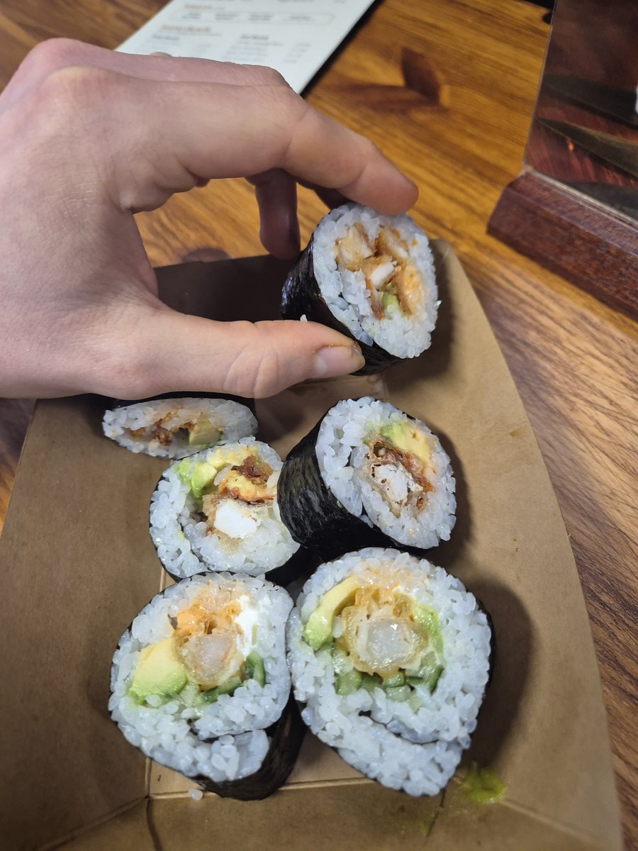 zzshibby's tweet photo. All you can eat Sushi for £16. Had six of these plates https://t.co/qr9LItQ3VO