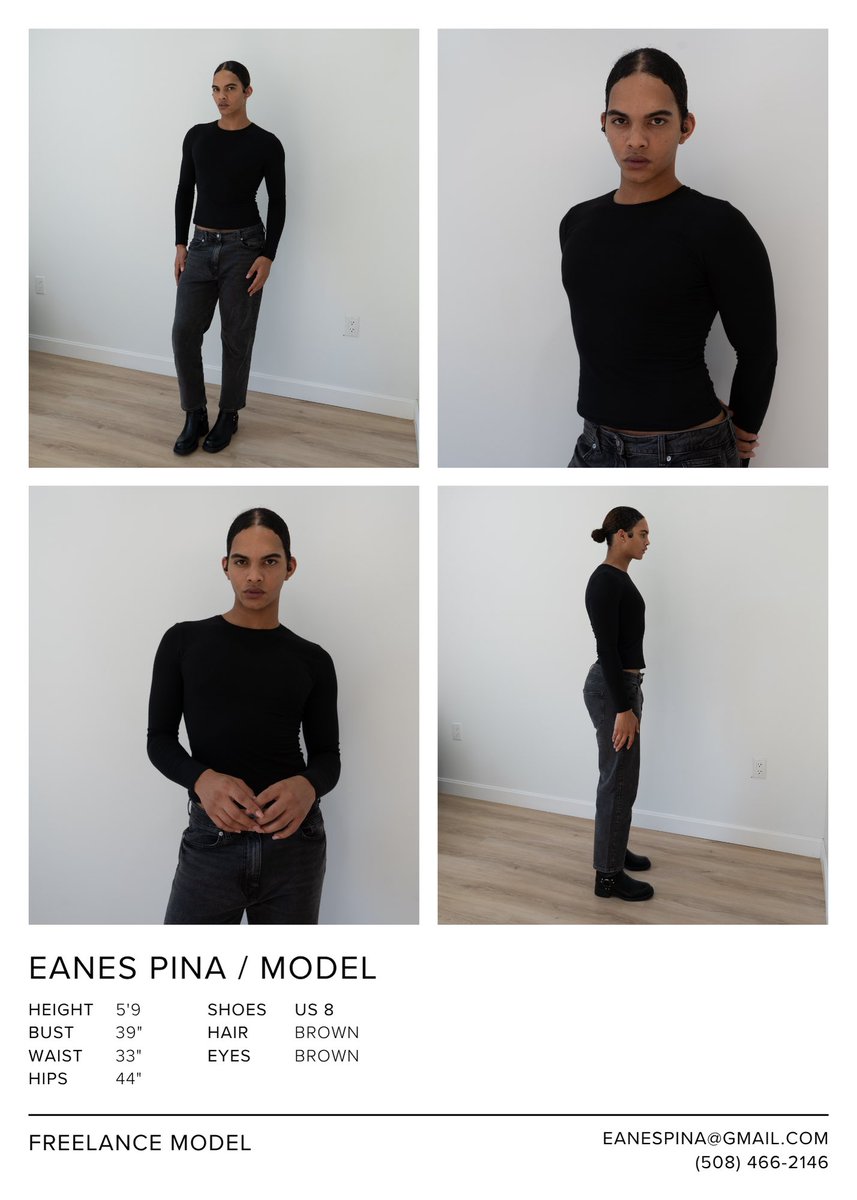 yannispina's tweet photo. New Digital Comp Card 📸
Available for:
• Fashion
• Commercial
• Print
• UGC/ Brand Partnerships
• Film/ Creative Campaigns
Booking info:
📧: Eanespina@gmail.com
📞: (508) 466-2146
#model #compcard #digitals #modelagency #freelancemodel https://t.co/sfhdSuSz4m