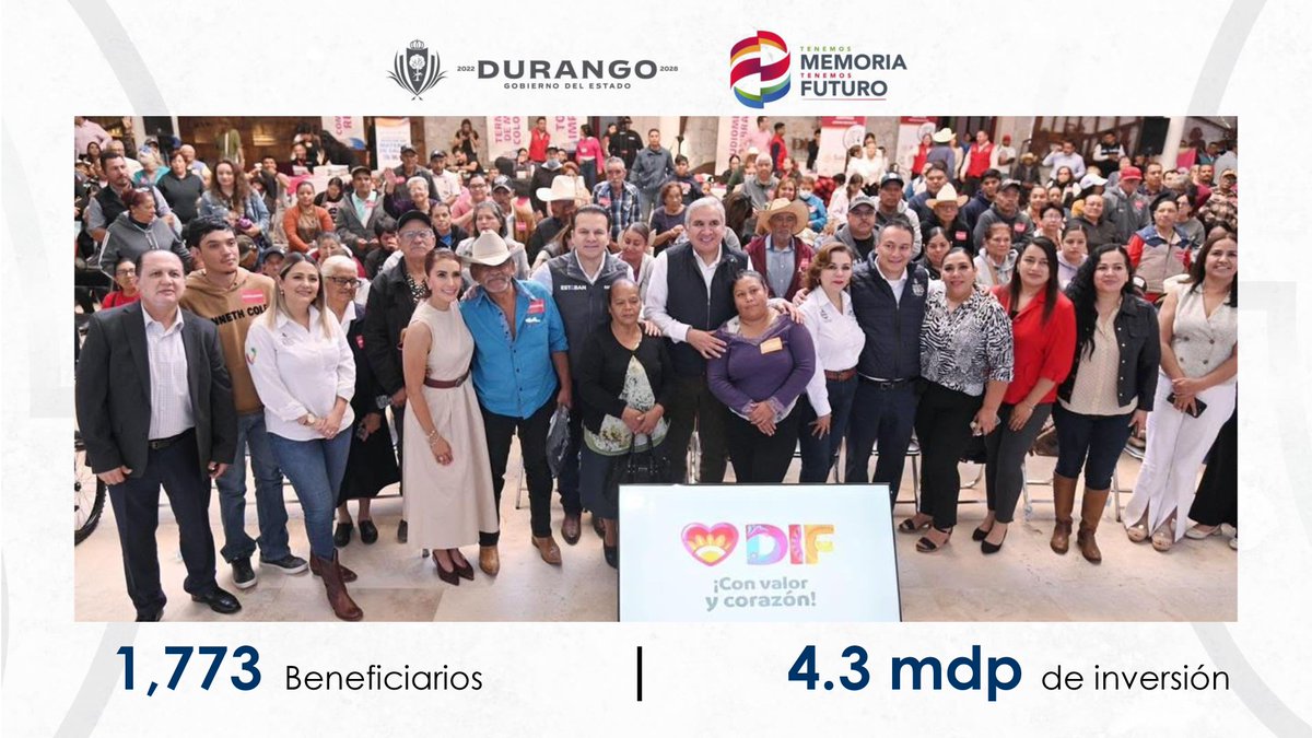SSDurango's tweet photo. A través del Patrimonio de la Beneficencia Pública, se han invertido más de 4 millones de pesos, para beneficiar a mil 773 personas directamente, fortaleciendo la colaboración  con el DIF Estatal. 

¡En Durango tenemos memoria, en Durango, tenemos futuro!
#comparecencia2026 https://t.co/5QsIao1TFQ