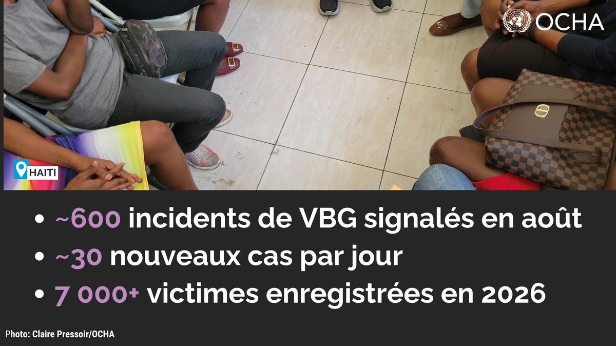 OCHAHaiti's tweet photo. En Haïti, les violences basées sur le genre augmentent, tandis que la réponse reste sous-financée : seuls 17 % des 24 M$ requis ont été reçus. Les partenaires humanitaires appellent à une mobilisation urgente pour protéger les plus vulnérables.
#Haiti #VBG https://t.co/UA0P6tFNQv