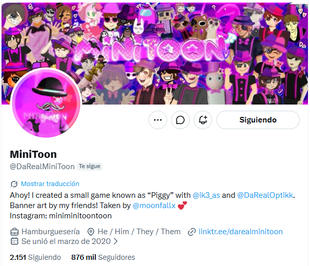 MariLuvoffc's tweet photo. Me doy con la sorpresa de que el creador de Piggy me seguía… 🥹❤️‍🩹 creo que es momento de volver. https://t.co/FpV0JF4Oee