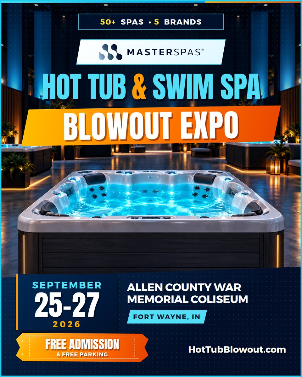 acwmc's tweet photo. THIS WEEKEND 🌊

Save big on a huge selection of Hot Tubs and Swim Spas from major brands!

SHOW HOURS
🔵 Friday, September 25 at 2pm-7pm
🔵 Saturday, September 26 at 10am-7pm
🔵 Sunday, September 27 at 10am-5pm

🔗 https://t.co/tUtD2CNbr9 https://t.co/JIbwOrSCx3