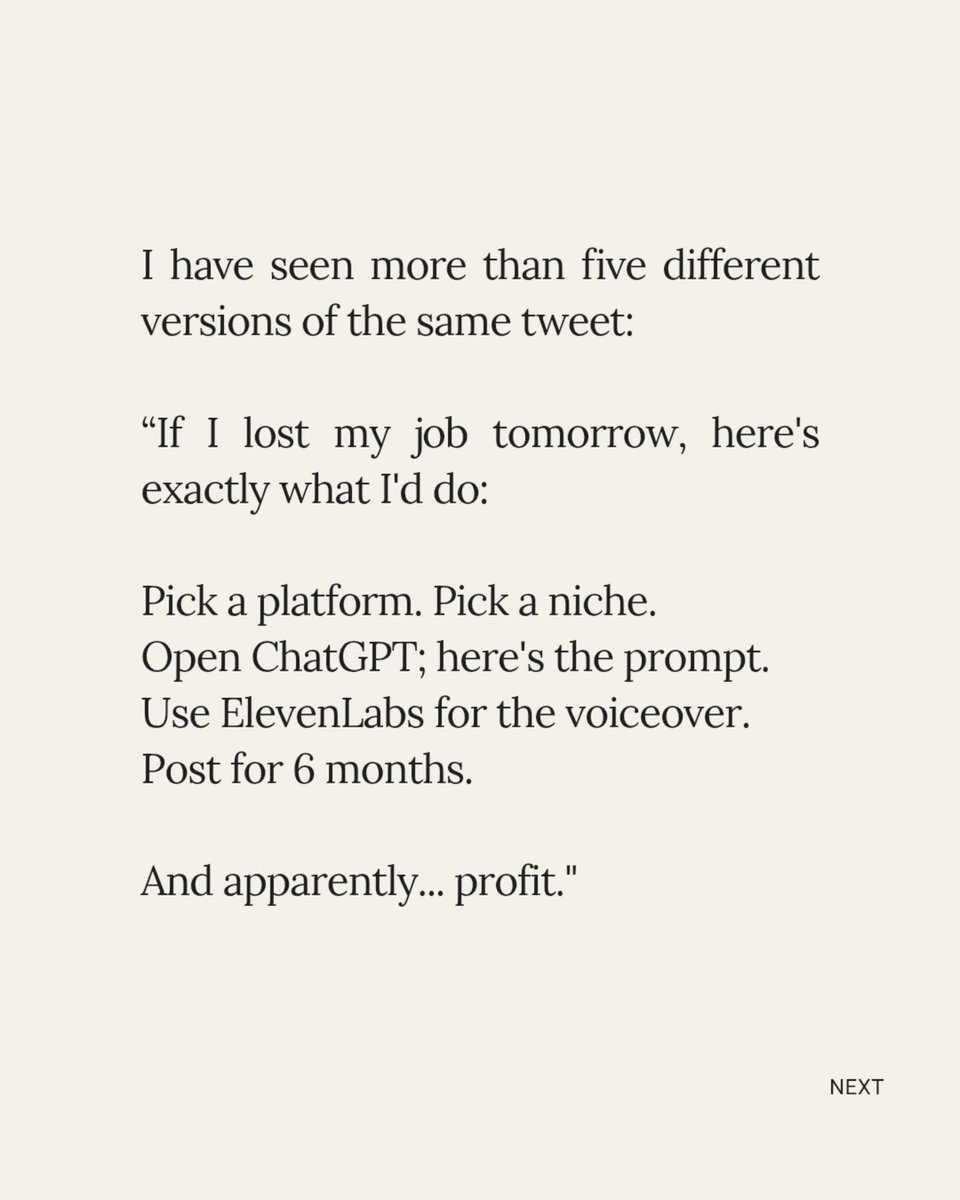 TrentRednoqi's tweet photo. AI isn’t making everyone sound the same. We are. We’ve confused tools with strategy: same prompts, frameworks, and recycled advice. The edge was never knowing which AI tool to use. It’s knowing what you want to say—and using AI to communicate it https://t.co/tHQmBUhBT7