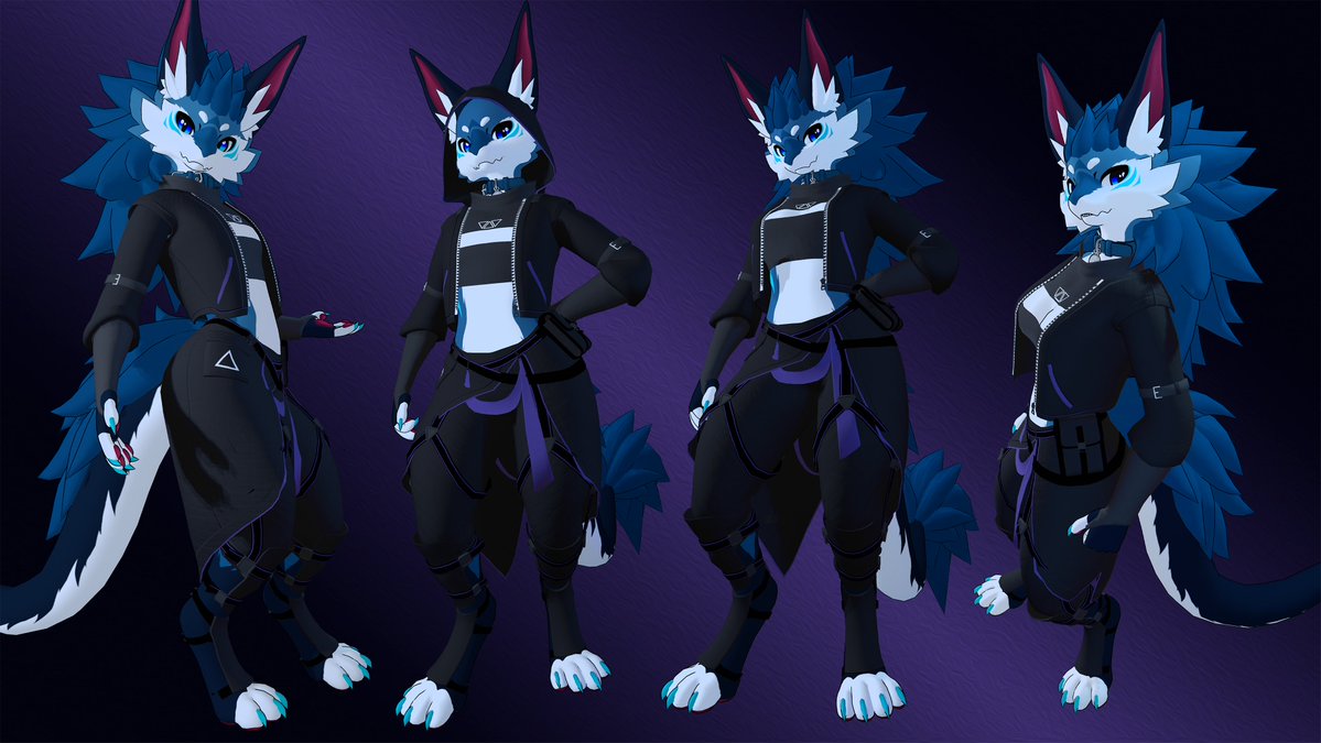 Drache_vrc's tweet photo. Void Runner Outfit for Novabeast – Streetwear Wear (VRChat) 
It's Out Now!!
Streetwear Outfit for the Novabeast 1.2 
Outfit from the Novabeast to show off your style
It has Audiolink, so it can be used at parties and be the center of attention. 
Only works with the Novabeast (for now)  
Jinxxy - https://t.co/sQKgpuIYgo (Cheaper) 
Gumroad - https://t.co/uk8odLEZfi