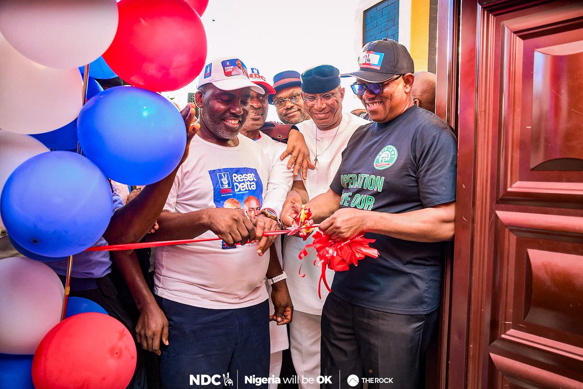 EstherUmoh10's tweet photo. Peter Obi at the opening of the campaign office of the NDC gubernatorial candidate for Delta State, @dchrisiyovwaye. https://t.co/c2q6M4zOnV