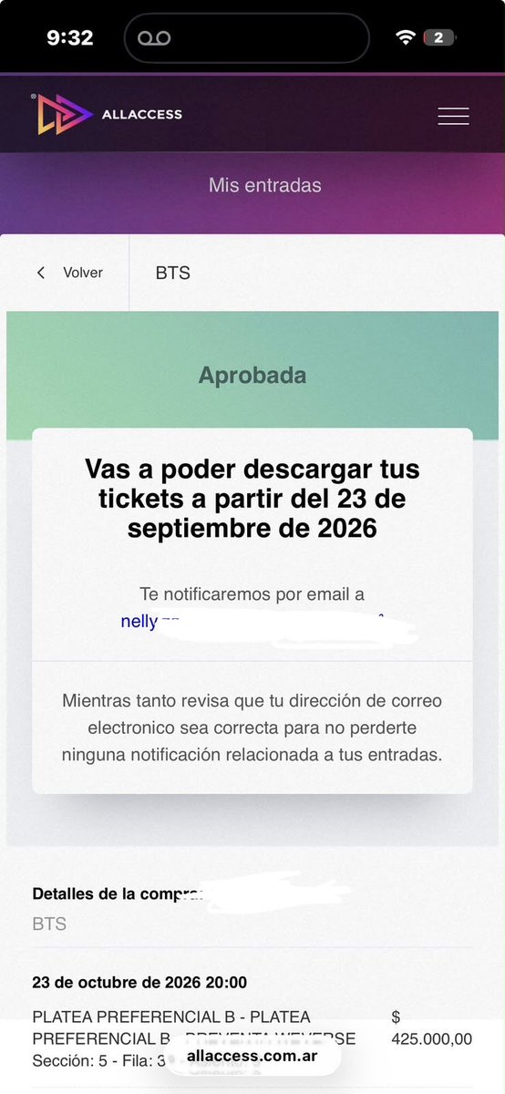 jinplxn's tweet photo. Holaa, estoy vendiendo mi boleto para el 23 de octubre en Argentina, ya que no podré ir😿
Es en Platea preferencial b 
#BTS_WORLDTOUR_ARİRANG #Bts #BuenosAires https://t.co/HHQFGGEc4Q