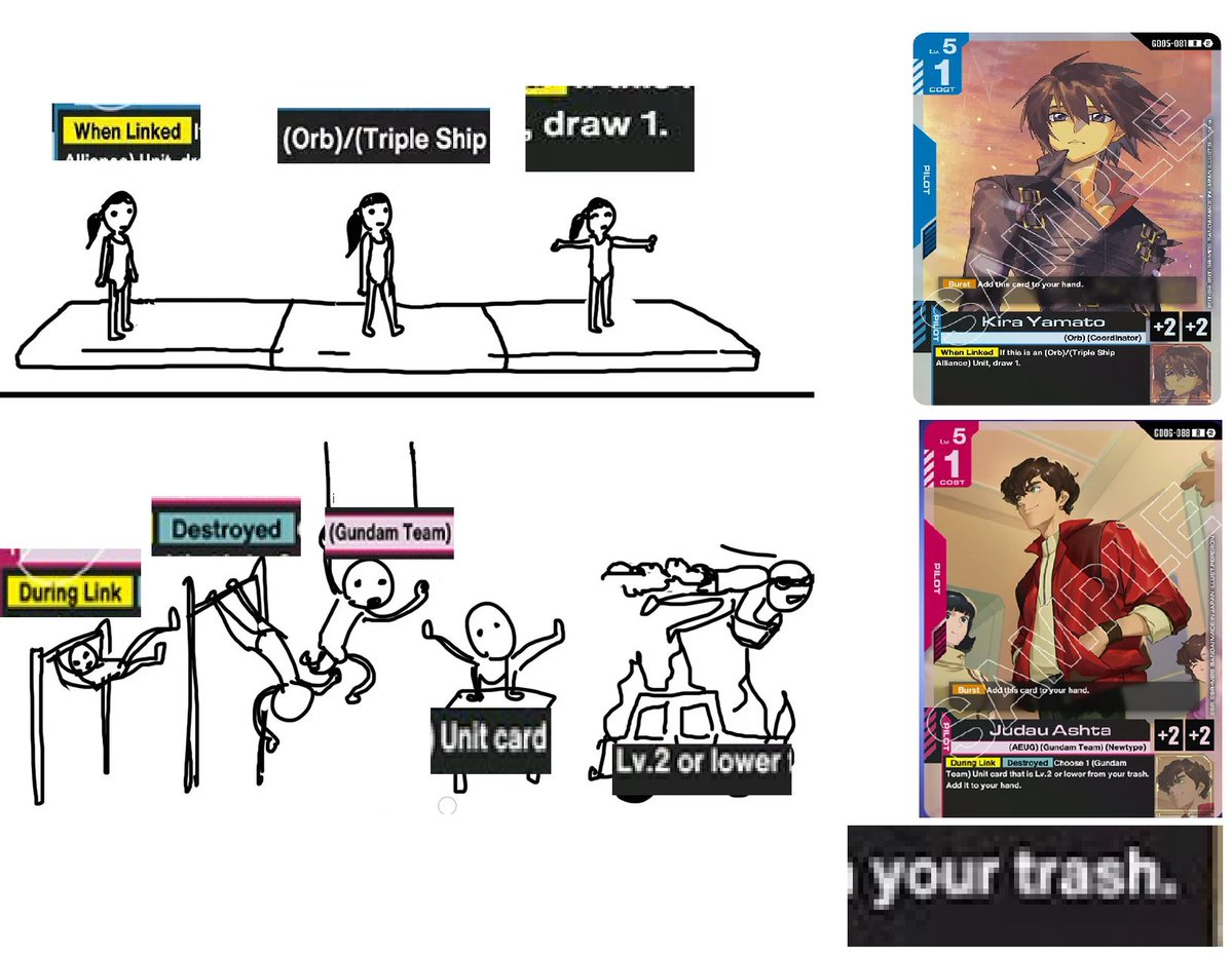 Al_Rikir's tweet photo. Had to make this because I was so flabbergasted at how many steps it requires for Judau to get one card into your hand. https://t.co/FNCmHI9NiV
