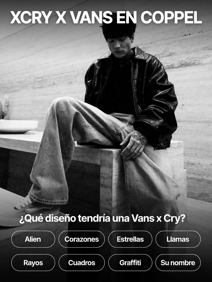 Cryboyersociet1's tweet photo. Cryboyers iniciamos tendencia XCRY X VANS EN COPPEL ✨
Hagamos que todo mundo se entere del magno evento 👏 https://t.co/ETqhRHvOqX