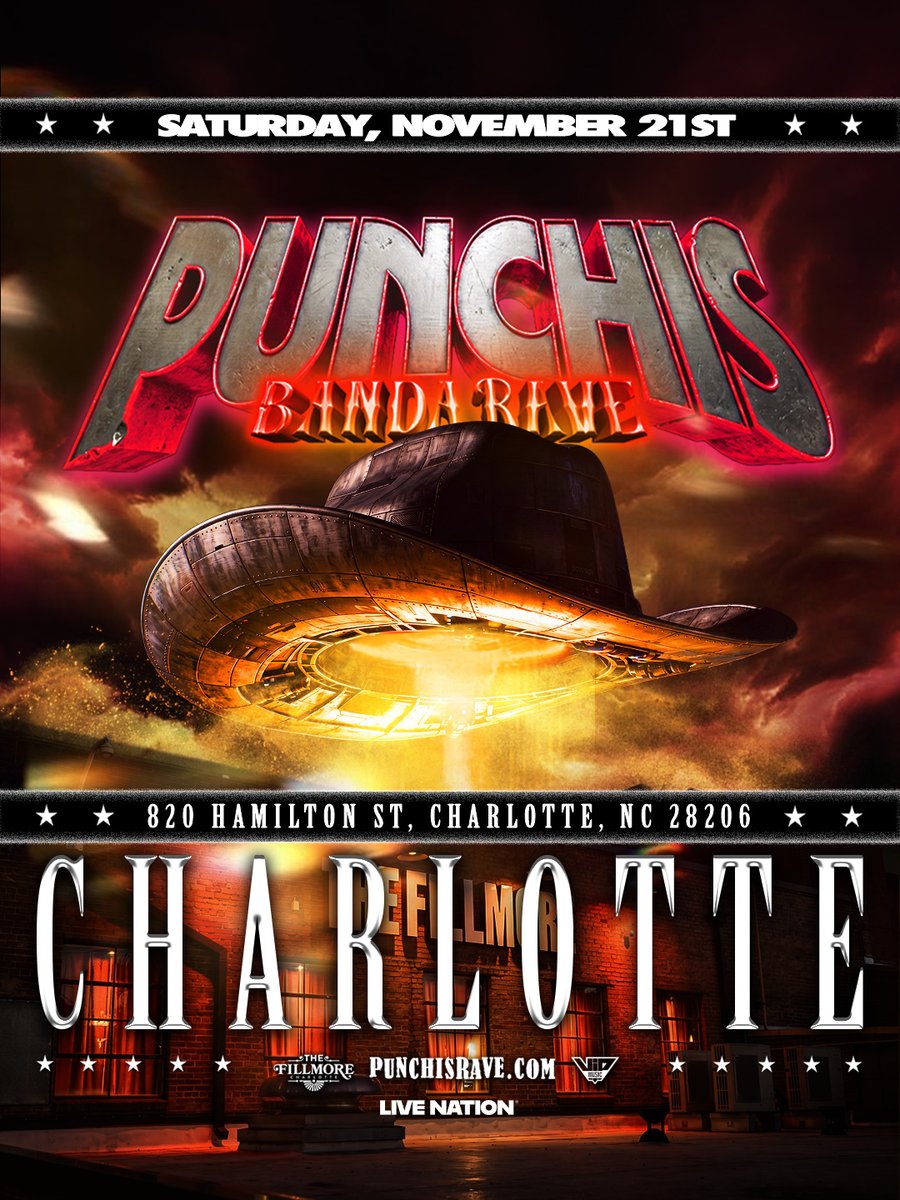 FillmoreNC's tweet photo. On Sale Now! PUNCHIS PUNCHIS BANDA RAVE at The Fillmore Charlotte on Sat. 11/21. Come hear the blend of live brass, tuba, and tambora with the electrifying pulse of electronic beats! Grab your tickets! https://t.co/WG7Ej6vEN5 https://t.co/yjnb5nX3sn