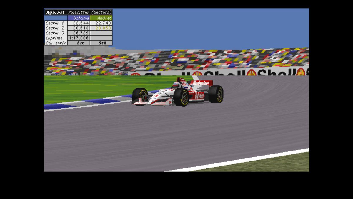 Gp2Joey's tweet photo. 31/5/1996
#F1 Rd7/16 #SpanishGP
FRI QUALIFYING
1:30pm

Michael #Andretti goes 5th fastest on his first run and the American is quicker through the second sector on his next lap but can he move further up the order?...
#RetroF1 #Retrogaming #Formula1 #GrandPrix https://t.co/EyBAOgXRle