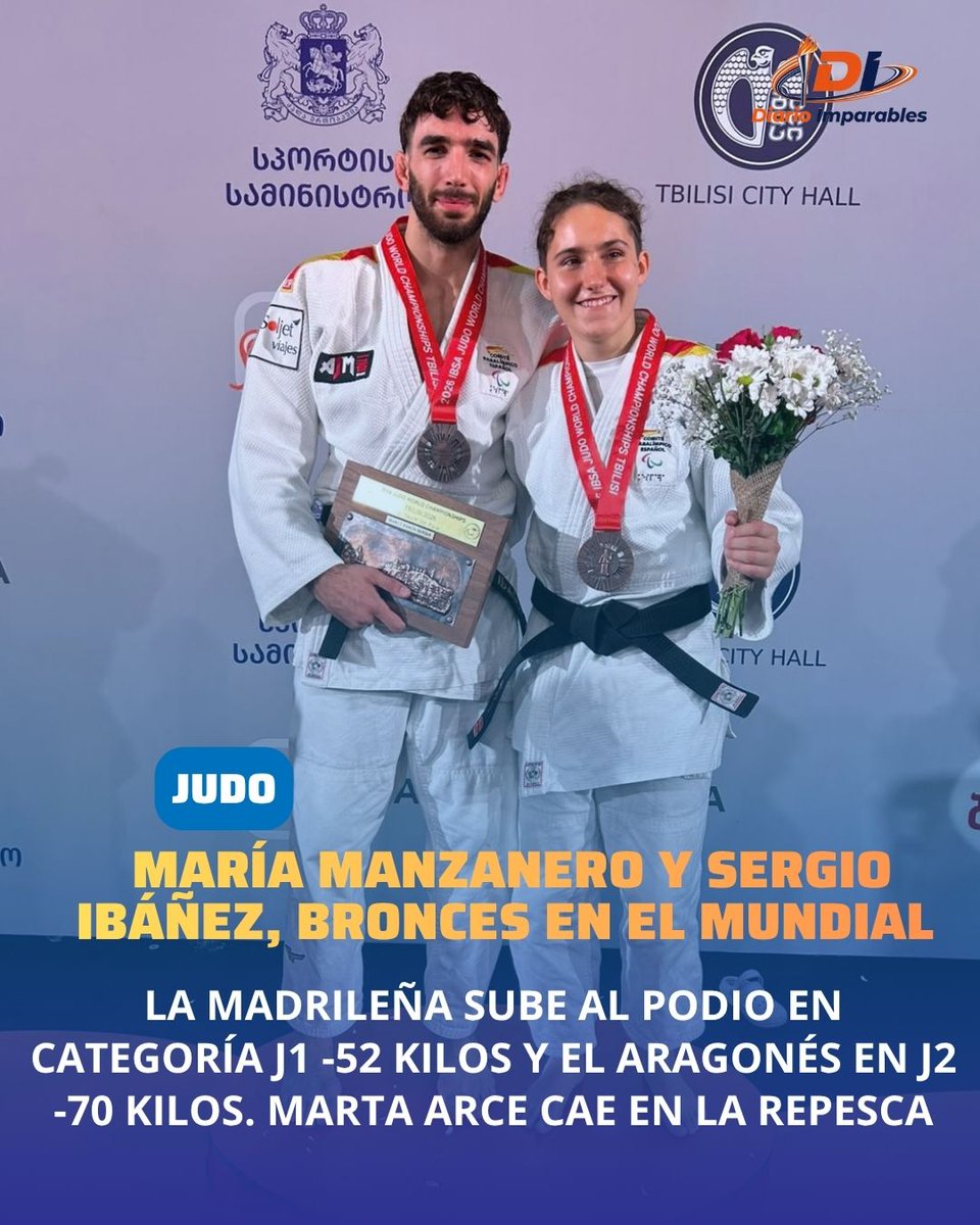 ImparablesDXT's tweet photo. Dos bronces para España en el Mundial de judo para ciegos en Tiflis 🥋🇪🇸

🥉 María Manzanero (J1 -52 kilos)
🥉 Sergio Ibáñez (J2 -70 kilos)

📰👇
https://t.co/D3Wh5Mu7Iv https://t.co/6BnfDjXOnv