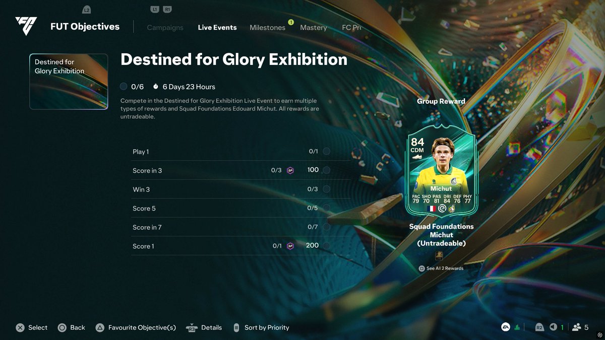FUTCoinShop's tweet photo. 🚨 NEW FREE REWARDS

• 🇫🇷 84 Michut
• 🇯🇵 83 Mito
• ✅ 1/3 Destined For Glory T1 Loan Pick
• ✅ 83+ x4
• ✅ 82+ x4
• ✅ 75+ x10
• ✅ 500 XP
• ➕ More Rewards...

New Destined for Glory &amp; Foundations objectives 🎯 https://t.co/dSalJqBJsv