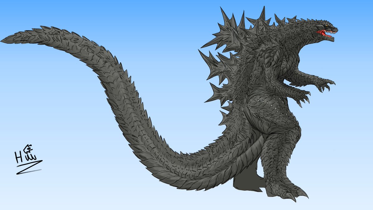 SarielHector's tweet photo. Después de desvelarme un poco finalmente termine y deci que fuera un bonus de doble dibujo #ゴジラ #godzillaart #怪獣 https://t.co/0n9PosB3rJ