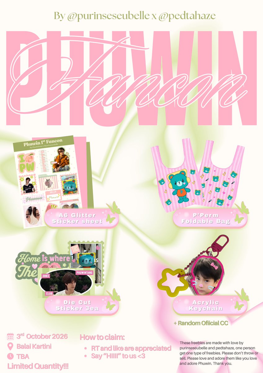 purinseseubelle's tweet photo. — PHUWIN 1st Fancon in Indonesia
freebies by @purinseseubelle @pedtahaze 

all the details are on the poster ♡

#2026Phuwin1stFanconinIndonesia https://t.co/KCDDVNGc2Z