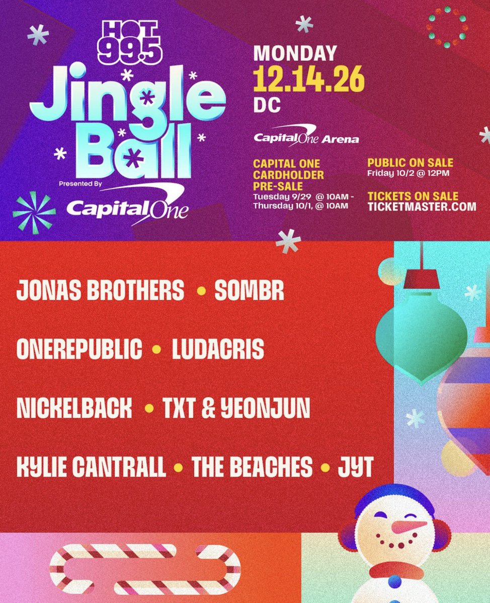 4ThGenItBoyCYJ's tweet photo. YEONJUN &amp; TXT have officially joined the lineup of performers for Jingle Ball 2026!🎄✨

• Z100 jingle ball in New York
(11th December 2026)
• iHeartRadio jingle ball in Boston
(13th December 2026)
• Hot 99.5 jingle ball in D.C
(14th December 2026)

#YEONJUN #연준 #ヨンジュン https://t.co/jU9r4gAN4f