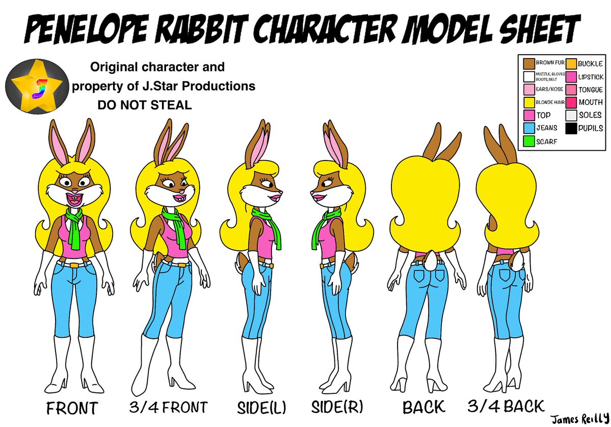 JRStartoonist92's tweet photo. Official character model sheet of Penelope Rabbit. #Rabbit #characterdesign #modelsheet #OC #CartoonArt https://t.co/bb3NuPvUkm