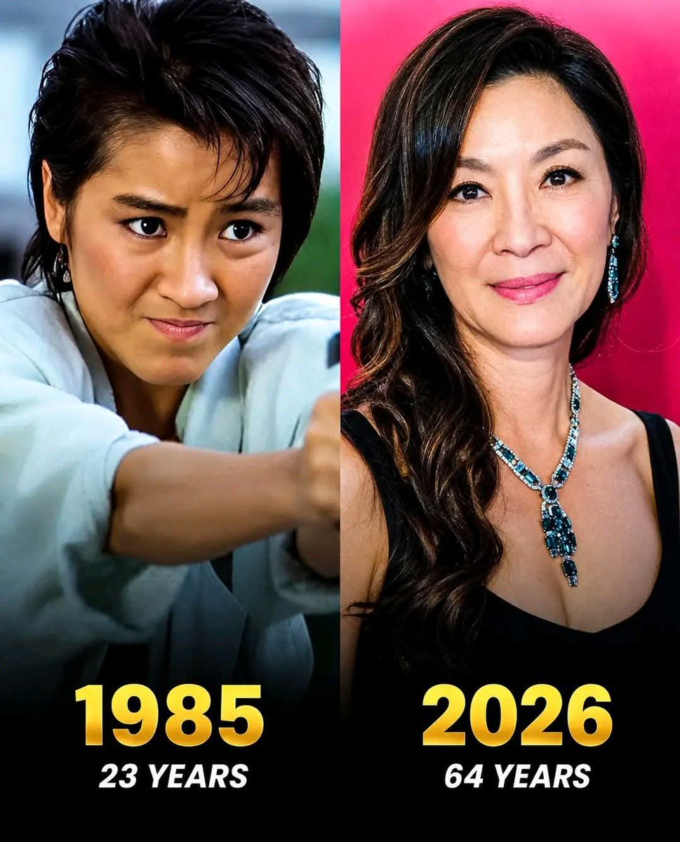 rickgabrielwadi's tweet photo. #ICONE:  MICHELLE YEOH : QUATRE DÉCENNIES D’UNE LÉGENDE DU CINÉMA.

Un magnifique comparatif « Hier & Aujourd’hui » rend hommage à l’icône internationale du cinéma et légende des arts martiaux, Michelle Yeoh, en retraçant son parcours exceptionnel à travers quatre décennies de cinéma mondial.

🥋 1985 — LES DÉBUTS DANS LE CINÉMA D’ACTION HONGKONGAIS (Yes, Madam!)
En faisant ses débuts sur grand écran en 1985, Michelle Yeoh révolutionne immédiatement la représentation des femmes dans le cinéma d’arts martiaux. Elle se distingue notamment par ses cascades spectaculaires, ses combats physiques et ses scènes d’action particulièrement exigeantes.

🌍 LA CONSÉCRATION INTERNATIONALE — Supercop & Tigre et Dragon
Elle confirme ensuite son statut de star internationale aux côtés de Jackie Chan dans Police Story 3: Supercop (1992), devient une redoutable James Bond girl dans Tomorrow Never Dies (1997), avant de livrer une performance marquante dans le chef-d’œuvre d’Ang Lee, Tigre et Dragon (Crouching Tiger, Hidden Dragon, 2000).

🏆 2023 — L’HISTOIRE S’ÉCRIT AUX OSCARS
Michelle Yeoh atteint le sommet de sa carrière avec Everything Everywhere All at Once (2022). En 2023, elle devient la première femme asiatique à remporter l’Oscar de la meilleure actrice, consacrant ainsi une carrière exceptionnelle.
✨ De 1985 à aujourd’hui, le parcours de Michelle Yeoh témoigne d’un mélange unique de courage, d’élégance, de maîtrise des arts martiaux et de puissance dramatique.

Des cascades spectaculaires de ses débuts à son triomphe historique aux Oscars, Michelle Yeoh demeure l’une des figures les plus emblématiques et respectées de l’histoire du cinéma. 🎬👑