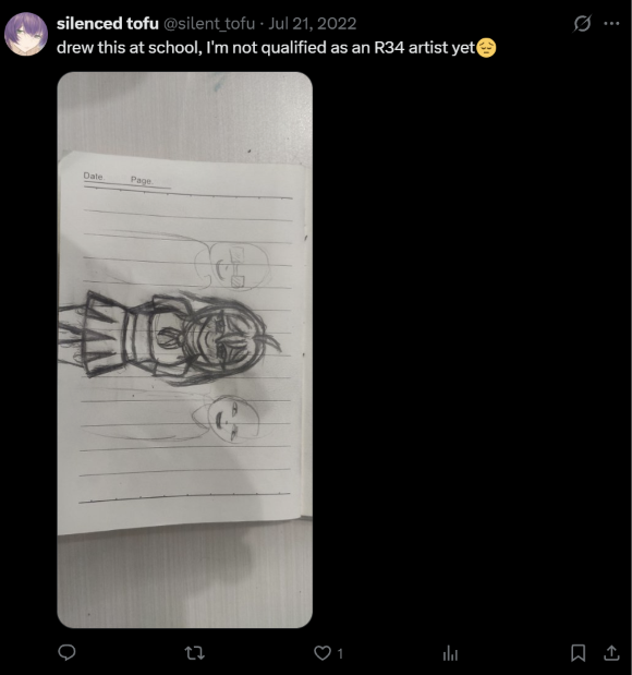 silent_tofu's tweet photo. might be qualified as an R34 artist [years on hating myself is worth it] https://t.co/2wnuz6NQGr