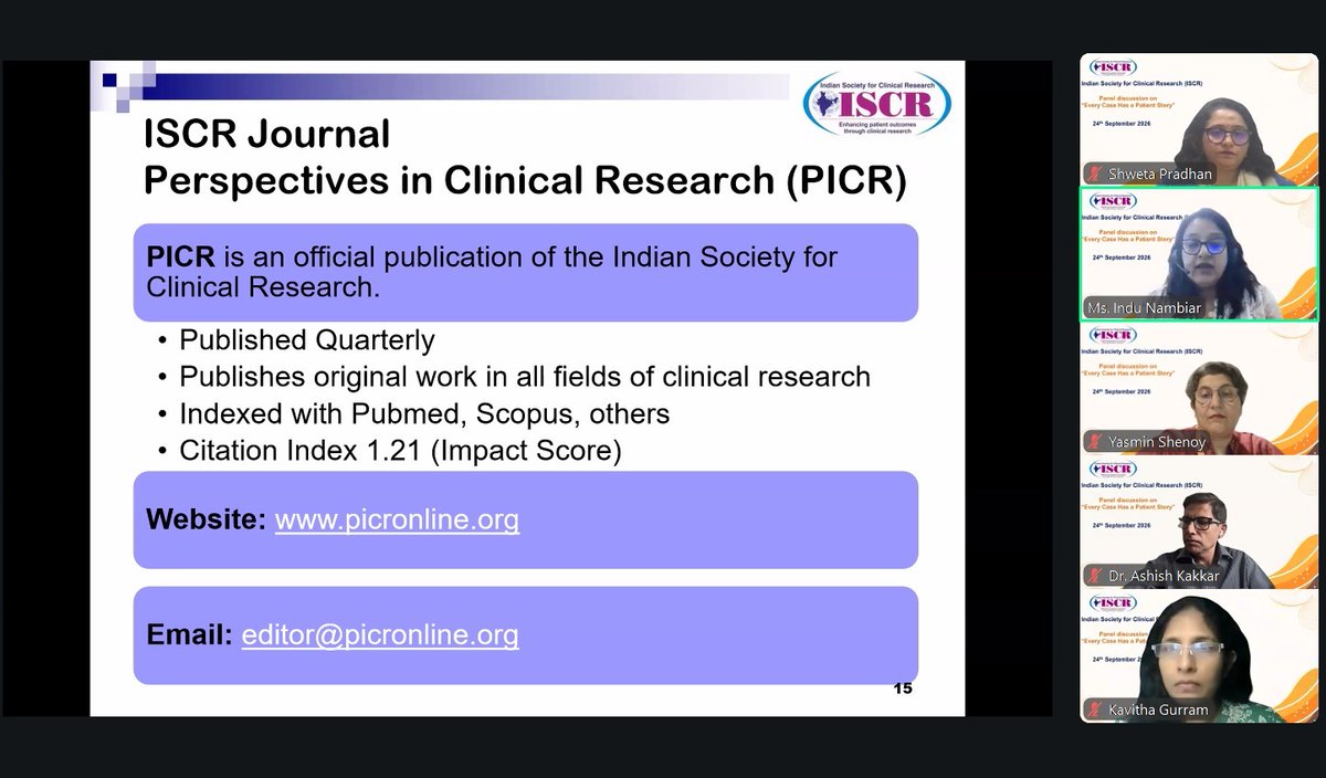 iscrindia's tweet photo. 📝 Every Case Has a Patient Story | ISCR Panel Discussion
📅 24th Sep 2026 | Online
Panel spanning PV, Ethics, Regulatory, Clinical Ops &amp; RWE, moderated by Dr. Seema Deep.
Key point: every data point is a real patient. No single function protects them alone. https://t.co/9IavfZurwd