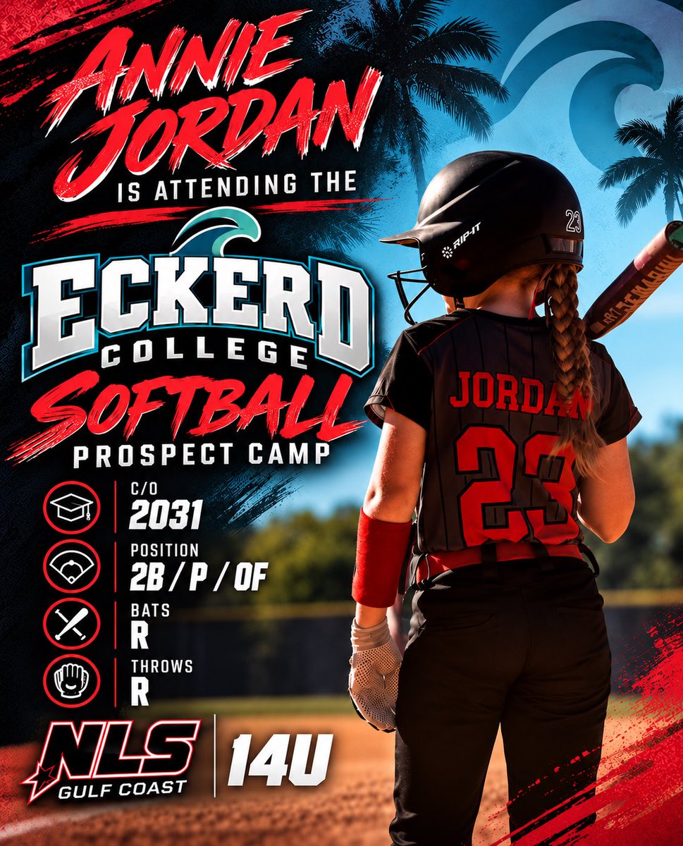 AnnsleyJordan's tweet photo. Looking forward to @EckerdSoftball prospect camp this weekend!! 

Ready to work hard and learn from @MichelleFrew7 !! 🥎💪🔥 https://t.co/baONbEANXT