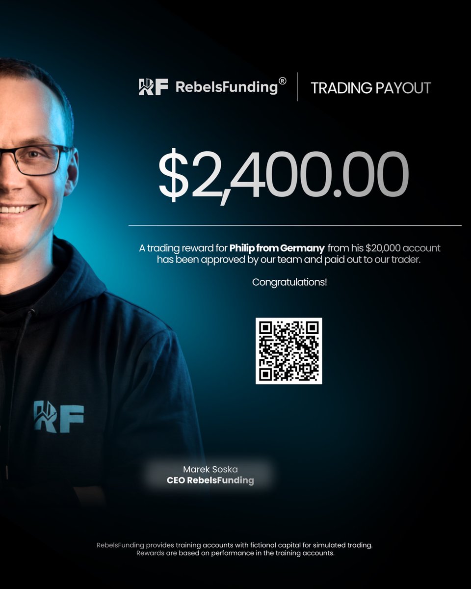 rebelsfunding's tweet photo. 💙Congratulations to our trader 🇩🇪Philip!
RebelsFunding Team awarded our trader for his trading performance!

✅Check heis performance in this link:
https://t.co/nz8ET61rMM

🎁Achieve your payout as Philip did!
https://t.co/qipX8mNw9T https://t.co/IaE0ssOr7B