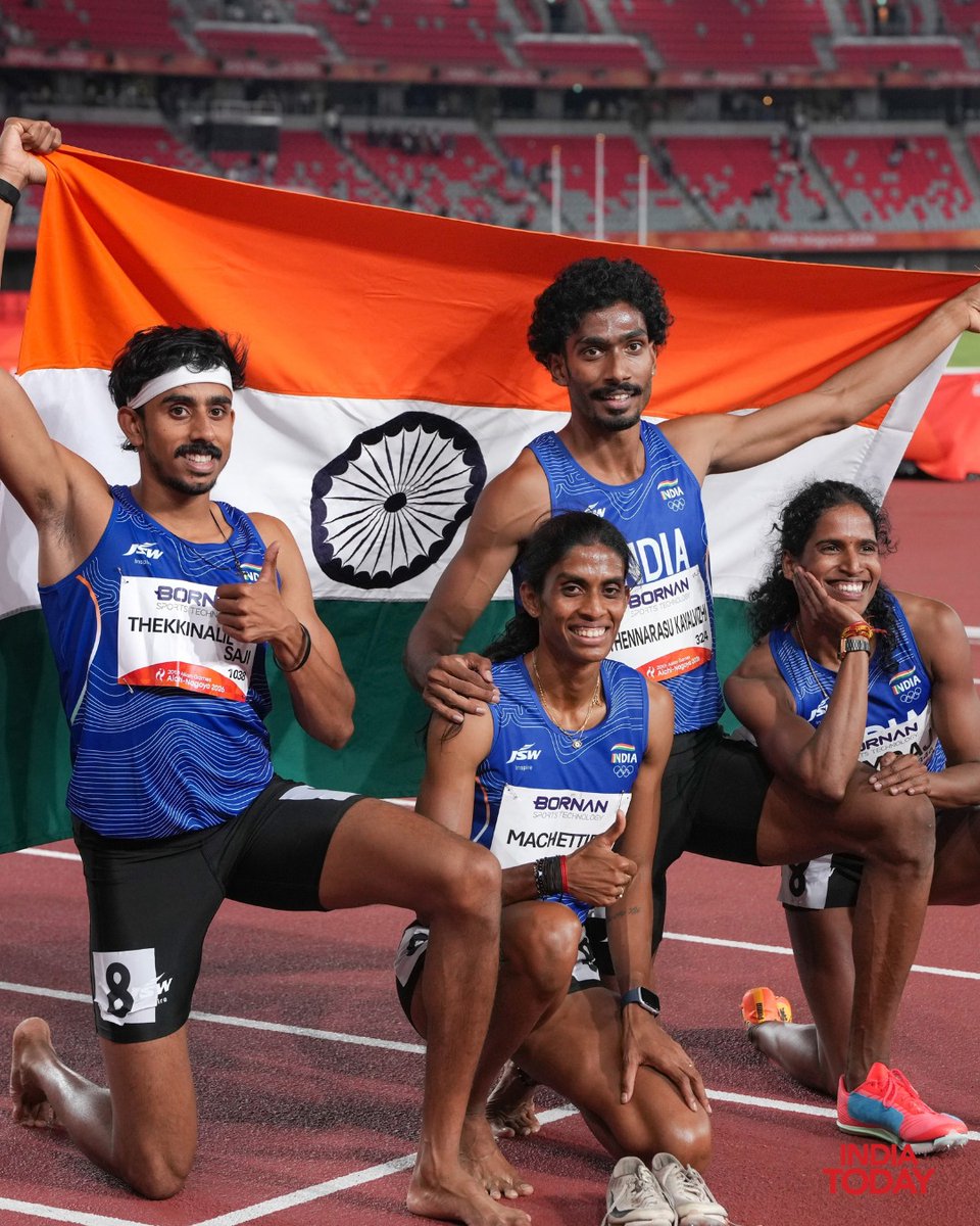 KIITUniversity's tweet photo. A proud day for us at KIIT as our student-athletes brought home two medals for India at the 20th Asian Games, Aichi-Nagoya 2026: one Silver and one Bronze!

Seema Kumari secured the Bronze Medal in the Women’s 10,000m Race with an impressive time of 32:50.05.

We also made a significant contribution to India’s Silver Medal-winning 4x400m Mixed Relay Team, with five of the six team members being our students: M. R. Poovamma, Vishal T. K., Vithya R., Jay Kumar and Kiran.

With 54 of our student-athletes representing India across multiple sporting disciplines, we continue to carry the spirit of KIIT to the international stage.

We congratulate our champions on this outstanding achievement and wish all our athletes competing in the days ahead the very best.