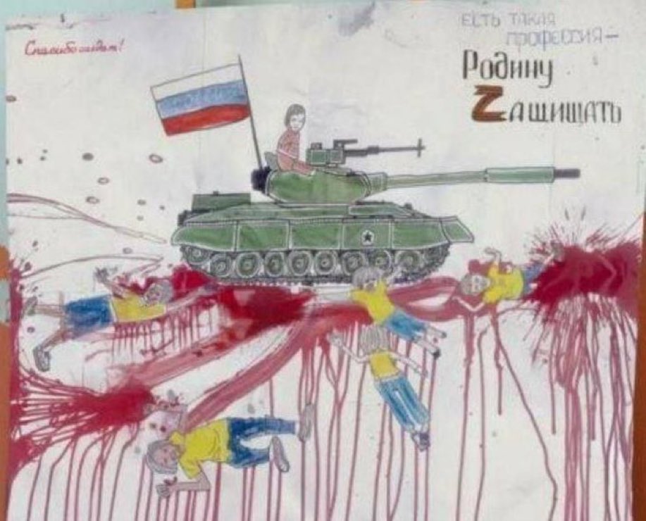 golub's tweet photo. This is how Russian barbarian children see the war in Ukraine https://t.co/OXt7XblEB5