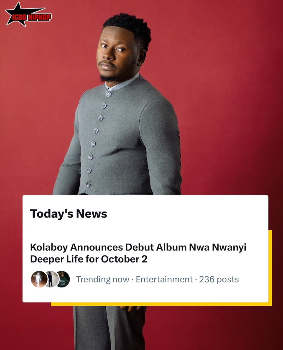 igbohiphopNG's tweet photo. 🚨 BREAKING: Kolaboy’s newly announced album is now the No. 1 trending news on X in the Country. https://t.co/DM18bynIGh