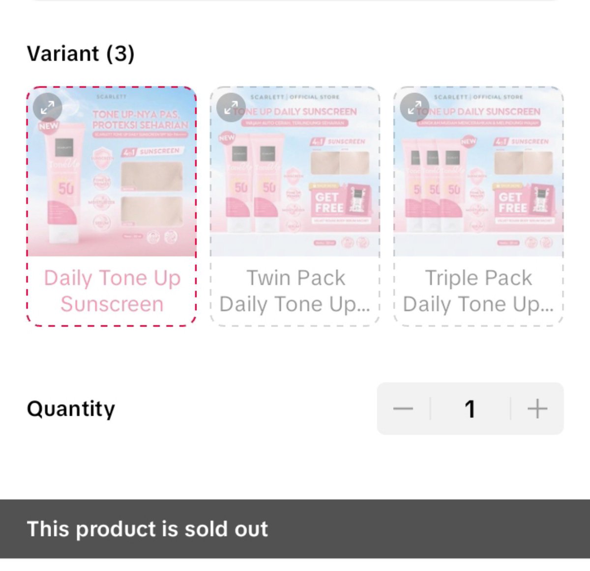 aqeela_basepop's tweet photo. Scarlett Daily Tone Up Sunscreen has officially SOLD OUT mid-broadcast during Aqeela Calista's TikTok Live session tonight. Over 620 units were reportedly checked out before the inventory completely ran out.

AQEELA CALISTA x SCARLETT 
#AQEELAxSCARLETT 
#SCARLETTTONEUPSUNSCREEN https://t.co/X4nr3KgVNf