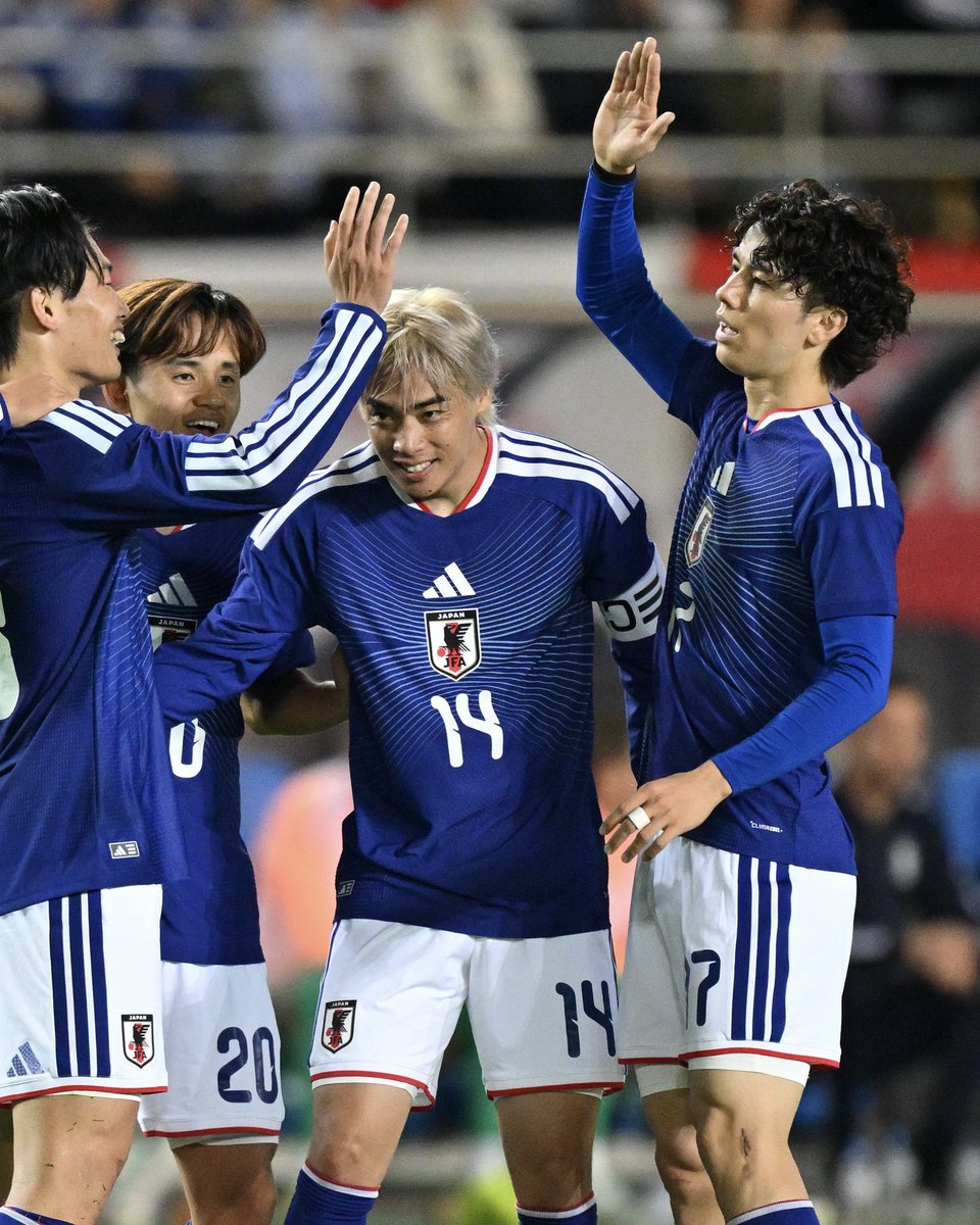 atsuisamui's tweet photo. 🇯🇵 Ao Tanaka came off the bench to help Japan seal a 3-1 win over Uruguay at Miyagi’s Q&amp;A Stadium earlier today https://t.co/fRpClL2m8s