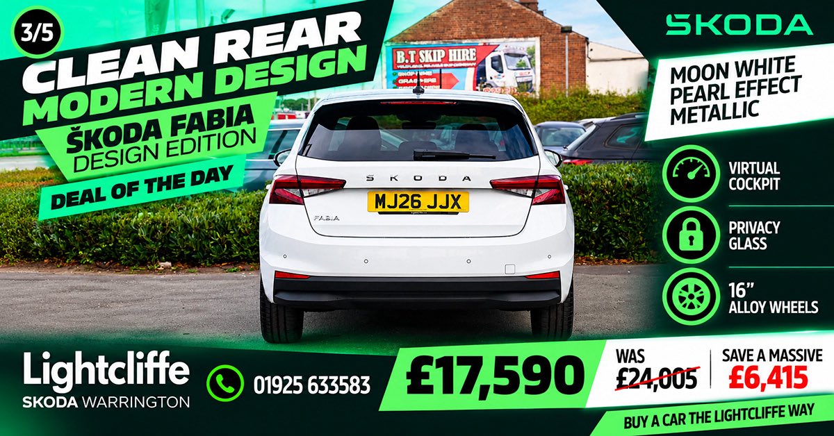LightcliffeCars's tweet photo. It’s time for Lightcliffes…
🚙 DEAL OF THE DAY 🚙 featuring the Skoda Fabia in moon white 😍 and for today only we’re offering huge savings!
Call a member of the team on 01925 633583 to find out more 📞
#dealoftheday #lightcliffe #skodagram #carenvy https://t.co/IRDT5ZfpdR