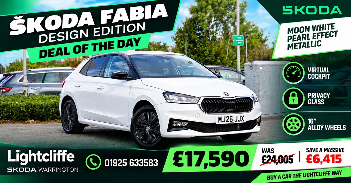 LightcliffeCars's tweet photo. It’s time for Lightcliffes…
🚙 DEAL OF THE DAY 🚙 featuring the Skoda Fabia in moon white 😍 and for today only we’re offering huge savings!
Call a member of the team on 01925 633583 to find out more 📞
#dealoftheday #lightcliffe #skodagram #carenvy https://t.co/IRDT5ZfpdR
