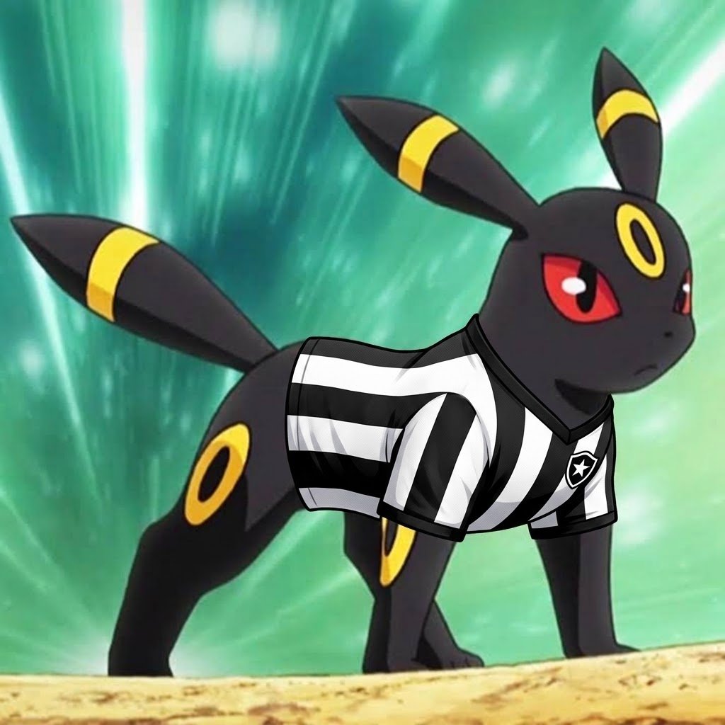 CentralDoCragre's tweet photo. Todo dia um Pokemón diferente até o Social sair do controle do Botafogo
Dia 12:🌙 Umbreon

Umbreon é um Pokémon do tipo Sombrio, conhecido por seu corpo negro, anéis amarelos brilhantes e por ser um dos Pokémon que podem evoluir de Eevee.

🌑 Tipo: Sombrio
📏 Altura: 1,0 m
⚖️ Peso: 27 kg
💪 Destaque: Grande resistência e capacidade de lutar utilizando efeitos de status.
🌕 Curiosidade: Umbreon surgiu da exposição de Eevee à amizade durante a noite. Seus anéis amarelos brilham no escuro e, segundo a Pokédex, ele pode liberar uma substância venenosa pelo corpo quando está agitado.
⚔️ Estilo de batalha: Defensivo e estratégico, usando sua resistência para desgastar os adversários.

Resumo: Uma das evoluções mais misteriosas de Eevee, Umbreon combina aparência elegante, resistência e uma forte ligação com a noite.

(Pedido dos @delpiedro11 @JIMMYLAURIANO)