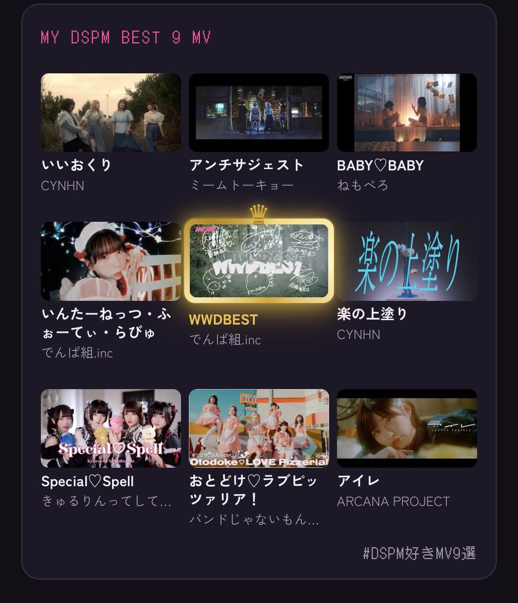nonta_dempa's tweet photo. 好き顔の派生でこんなん作ってみた

こんなMVあったなーとか思い出したりできるので、よければ遊んでみて下さい

▼DSPM 好きなMVベスト9
https://t.co/VbrVpobO0f

#DSPM好きMV9選 https://t.co/UKUiEWMhnP