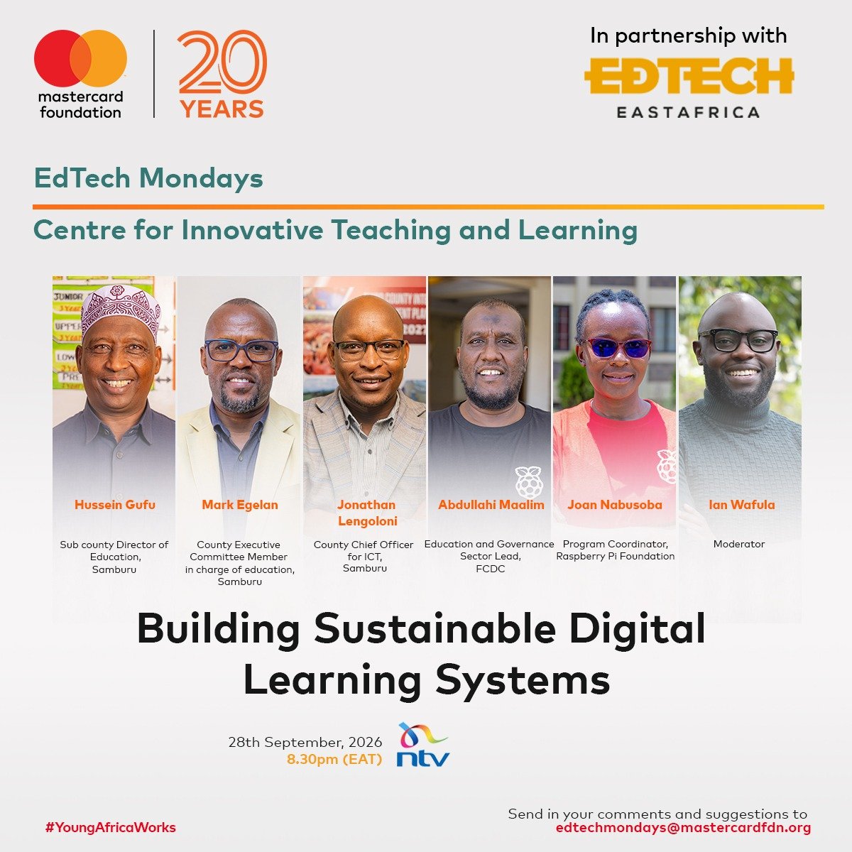 abdullahi_maa's tweet photo. Honoured to join EdTech Mondays to discuss  “Building Sustainable Digital Learning Systems.” I’ll share lessons from the FCDC Digital Learning Programme, including offline-first learning, teacher support and local device rehabilitation.

📅 28 Sept | 🕣 8:30 PM EAT | 📺 NTV https://t.co/eVC1dHPvqY