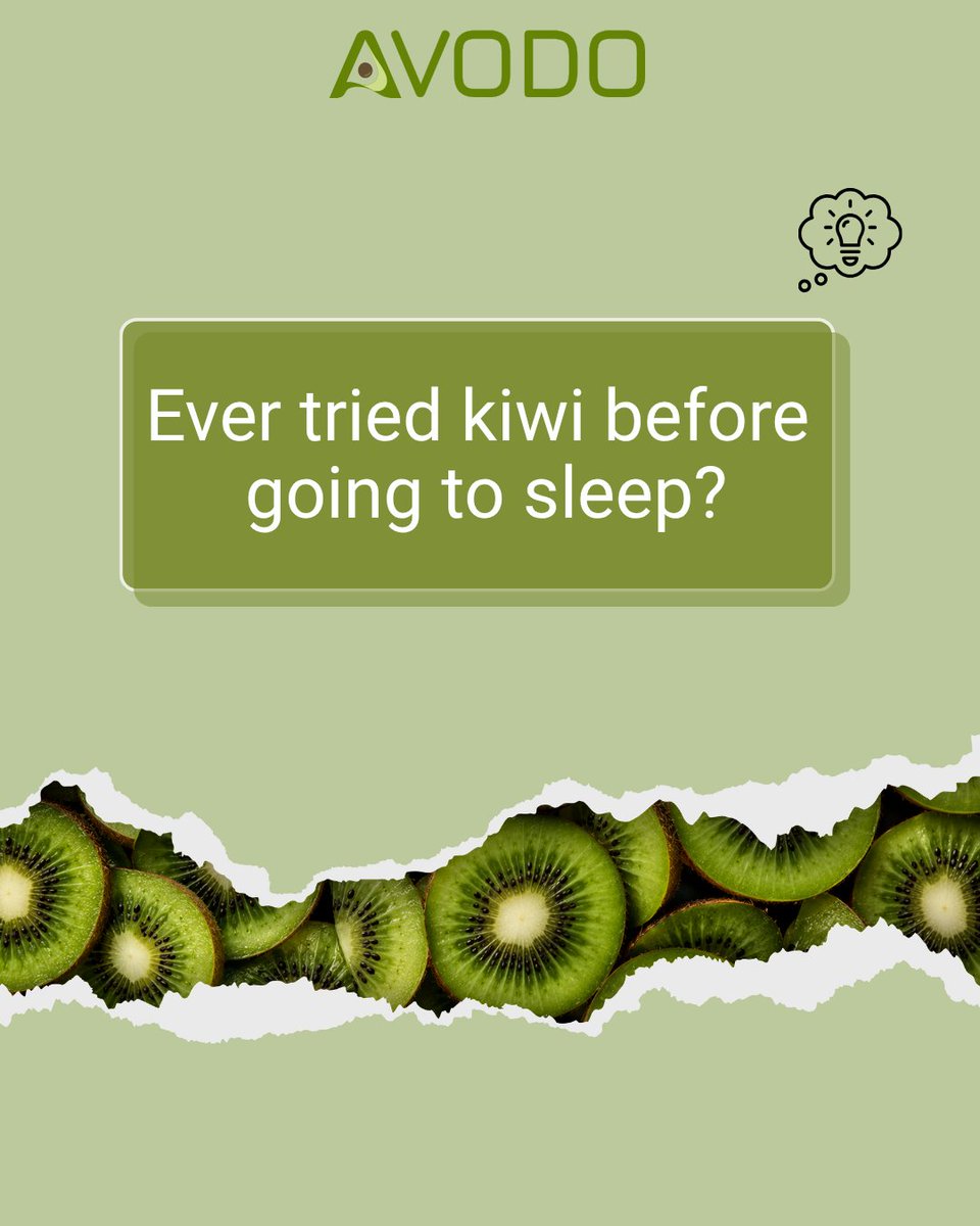 avodoai's tweet photo. KIWI BEFORE SLEEP?
Numerous studies suggest it may help with sleep quality and duration.
Would you give it a try? Don't forget to log it on Avodo.

#Avodo #HealthyEating #WellnessJourney #FoodTracking #HealthyLifestyle https://t.co/pyAkC0aLaJ