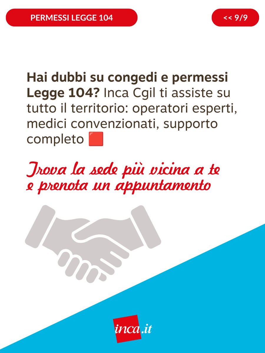Patronato_Inca's tweet photo. 2️⃣ Se invece due familiari sono in permesso nello stesso giorno o nelle stesse ore, l'importo da restituire si divide in parti uguali tra loro.
📌 Scopri di più leggendo l’articolo: https://t.co/esnU05xFim
#legge104 #permessi104 #inps #incacgil #tutelaquotidiana https://t.co/fniOGPdYNA
