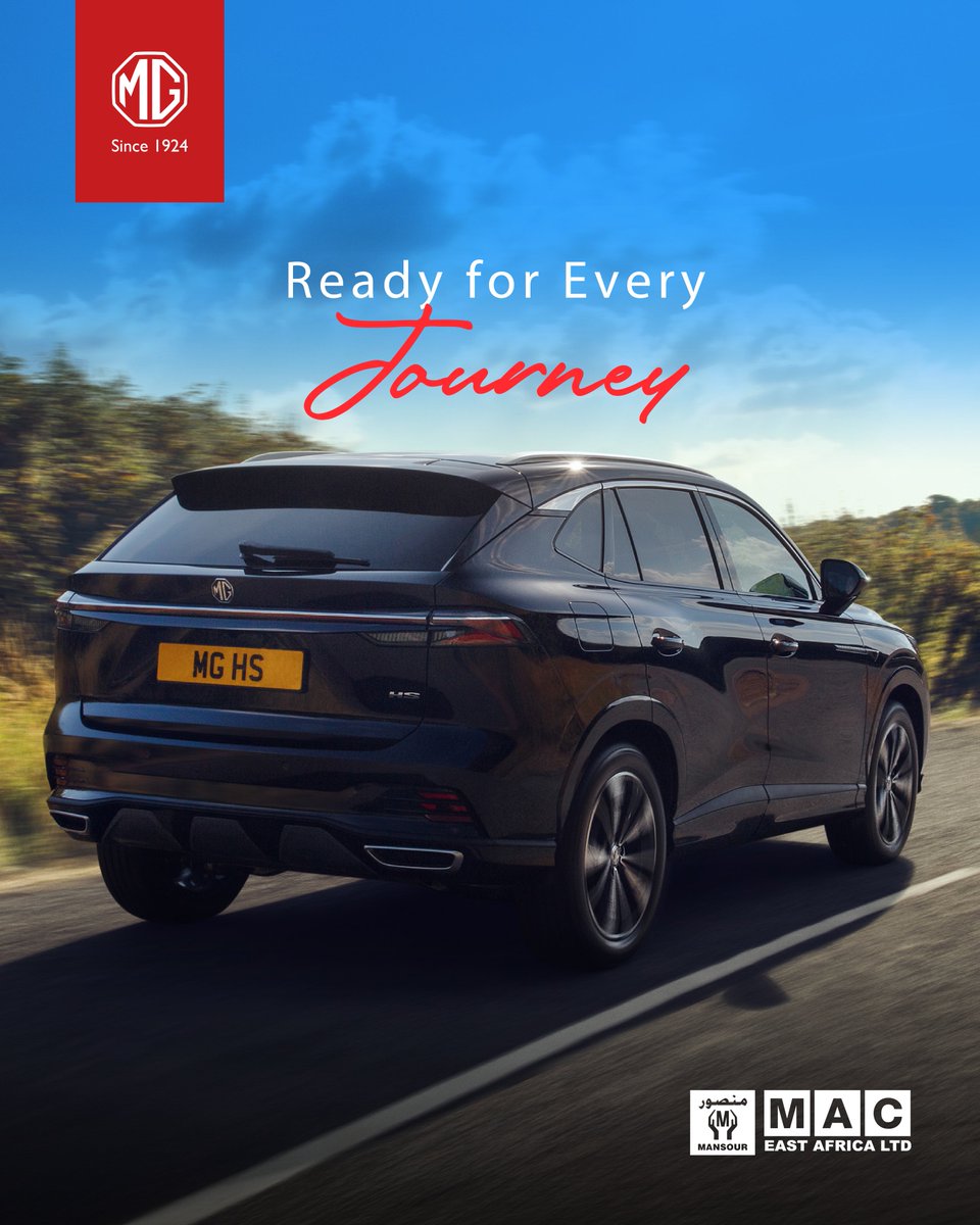 MGUgandaAcc's tweet photo. From school runs to weekend escapes, the MG HS is ready.

The MG HS blends premium design, advanced technology, and everyday practicality to deliver a driving experience that feels effortless and refined.

Discover what makes the MG HS the perfect companion for your lifestyle.

Visit our showroom today. https://t.co/NbbTGEzkEN | +256 (0)414 252 810
#MGUganda #MGHS