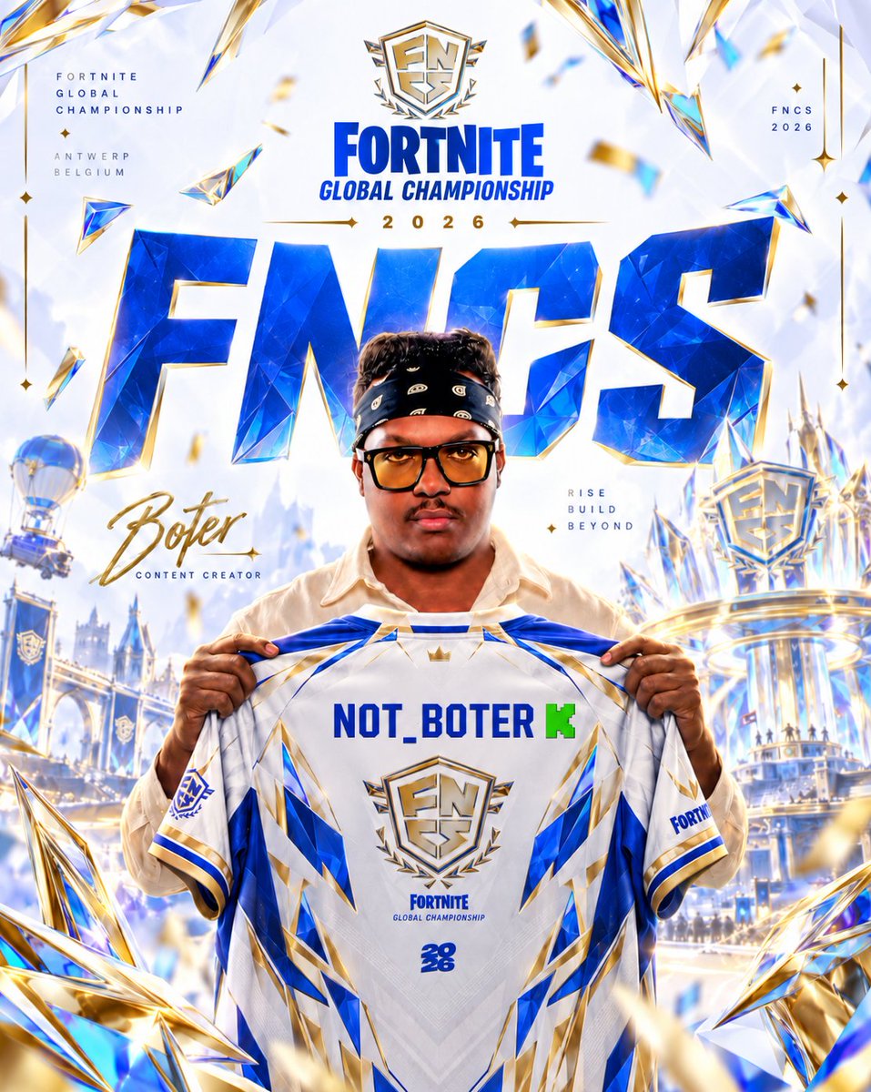 Not_boter's tweet photo. كل شي تحتاج تعرفه عن كأس عالم فورتنايت في بلجيكا 2026 🇧🇪🏆
🏆 FNCS GLOBAL CHAMIONSHIP 🏆

التواريخ : 
راح تلعب البطولة على يومين : يوم السبت 26\9 ، ويوم الأحد 27\9  📅
وقت البث : حنبدا الساعة 4 بتوقيت السعودية ، والبث الرسمي يبدا الساعة 5 العصر 🚨

قناتنا وللسنة الرابعة على التوالي حتكون البث الرسمي باللغة العربية على منصة كيك : 🟢 not_boter 🟢
https://t.co/RCenpCroq7