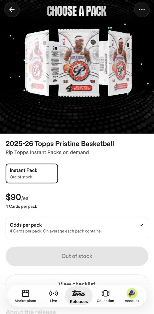 WorthTheBox's tweet photo. 2025-26 Topps Pristine Basketball Instant Packs are already sold out via @Collect https://t.co/HV6gpLGHbq