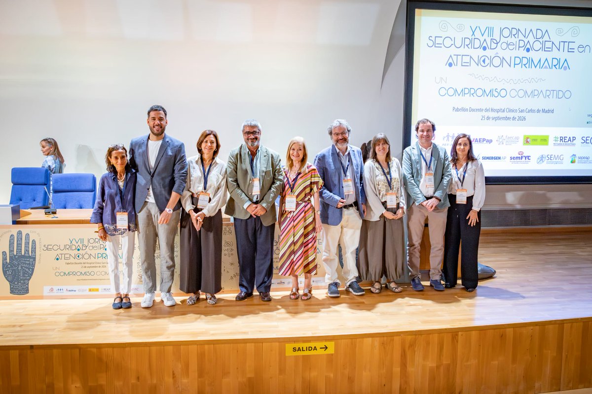 CODEMmadrid's tweet photo. El #CODEM ha estado presente en la XVIII Jornada de Seguridad del Paciente en Atención Primaria.
En ella se han reunido profesionales sanitarios de diferentes ámbitos, enfermeras, médicos, fisioterapeutas y pacientes. 

https://t.co/WSKzWLJc6t
#AtencionPrimaria https://t.co/iooWtqXxBO