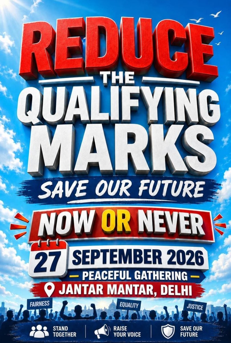 shrishti7c's tweet photo. Join us for PEACEFUL PROTEST on 27 September at Jantar Mantar, Delhi from 2-5pm DEMANDING to reduce qualifying cutoff of neet UG 2026
@NTA_Exams @JPNadda @JoshiPralhad @narendramodi @RahulGandhi @BJP4India @Cockroachisback
@CJP_for_India
 #reduceneetqualifycutoff https://t.co/Y9kQ0cemFe