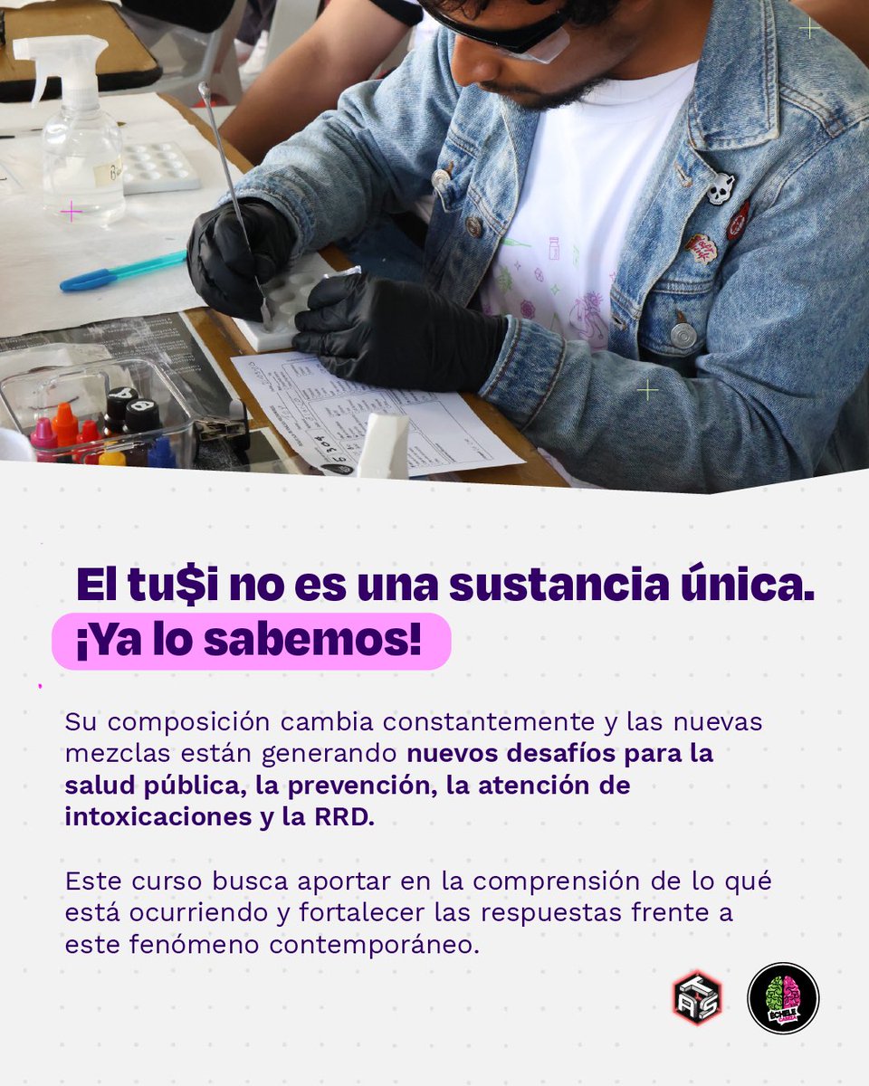 echelecabeza's tweet photo. #semanadeltusi ¿Qué significa clínicamente cuando una persona dice que consumió tusi? 🧪🩺 

Inscripción aquí: https://t.co/MW9Bf233oF

El problema es que “tusi” no nombra una sustancia específica. Bajo ese nombre circulan mezclas de composición variable y, con ellas, diferentes perfiles farmacológicos, interacciones y posibles manifestaciones clínicas.