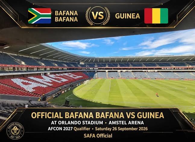 JoburgMPD's tweet photo. TRAFFIC ADVISORY: 

ROAD CLOSURES AND DISRUPTIONS FOR THE INTERNATIONAL FRIENDLY MATCH BETWEEN BAFANA BAFANA & GUINEA AT ORLANDO AMSTEL ARENA 

JOHANNESBURG – The Johannesburg Metropolitan Police Department (JMPD) advises motorists and residents of significant traffic disruptions in Orlando, Soweto, on Saturday, 26 September 2026. This is due to the Africa Cup of Nations qualifiers between South Africa (Bafana Bafana) and Guinea.

To ensure public safety and maintain order, JMPD officers will be deployed at key intersections to facilitate traffic flow around the Orlando Amstel Arena.

Affected Routes & Road Closures

Road closures will begin at 10:00 AM. 

The following major routes will be affected on the day:

N17
Soweto Highway
Klipspruit Valley Road
Martha Louw Street
Mooki Street
Sofasonke Street
Kumalo Main Road

Specific Intersections to be Closed:

Mooki Street: Between Nkom Ya Hlaba and Masopha Streets.

Martha Louw Street: Between Klipspruit Valley Road and Mooki Street.

Post-Match Traffic Flow (One-Way Systems)

To expedite the dispersal of fans after the final whistle:

Klipspruit Valley Road will be converted into a one-way street, running from Martha Louw Street towards the N17 traffic circle.

Soweto Highway: Will be closed at Eben Cuyler Drive. Vehicles coming from Diepkloof will be diverted to Moshoeshoe Street in Orlando East.

Mooki Street: No left turn from Mooki Street onto Soweto Highway

Alternative Routes & Parking

Alternative Routes:

Drivers are encouraged to use Ballenden and Masopha Streets as alternatives to Mooki Street, or utilise the broader Soweto Highway network where closures are not in effect.

Spectator Parking Locations:

Corner of Martha Louw and Klipspruit Valley Road (Open Space).

Local Schools: Shomane High, AB Xuma Primary (Scott St), Lofentse Girls High (Mooki St), Zithathele Primary (Mooki St), Leratong Primary, Orlando High, Selelekela High (Mooki St), and Lereshe Primary (Adams St).

Orlando Court (Mooki Street).

Note: Parking inside the Orlando Amstel Arena is strictly reserved for VIPs, Media, and VOC members.

Event Logistics

Gates Open: 10:00 AM
Kick-off: 3:00 PM 

JMPD urges spectators to arrive early to avoid gate congestion and requests residents to remain patient during this period. Please plan your routes to minimise delays.

END

Issued by the Johannesburg Metropolitan Police Department (JMPD) Communications Unit

#SaferJoburg #JoburgRoadSafety #BuyaMthethoManjeNamhlanje #BafanaBafana #AFCONQualifiers