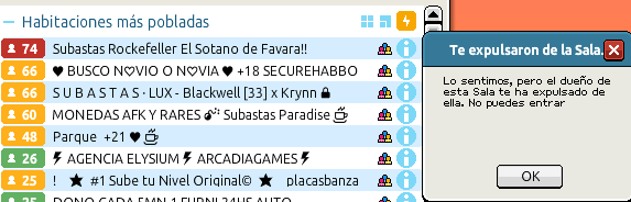 Rodri213Habbo's tweet photo. Situación vivida AHORA en Subastas Rockefeller (@RockefellerHabb).

Entro a la sala y pujo varias veces por un rare que estaba en el centro, de inmediato se me mete perma de la sala.

¿Qué me da a entender? Que la mafia Rockefeller quería el rare regalado y se lo he fastidiado. https://t.co/alHptiVn1o