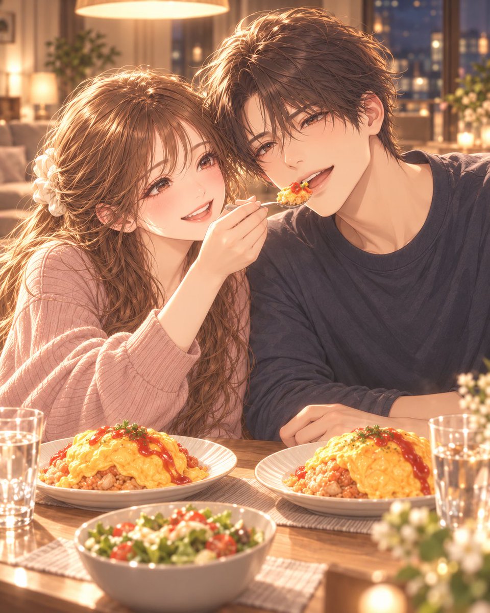 sayuusui's tweet photo. ふわふわオムライスを二人作って食べてソファでウトウト💤 https://t.co/a4YDd42Jz5