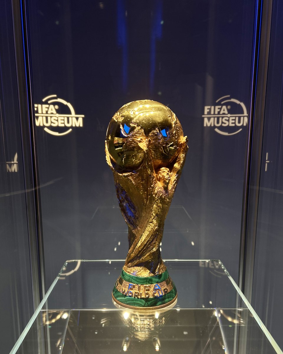 FIFAMuseum's tweet photo. Guess who’s back 👀

The FIFA World Cup Original Trophy is back on display at the FIFA Museum in Zurich 🏆✨

Visit the FIFA Museum to get a close-up look at football’s most iconic trophy. Get your tickets here 👉 https://t.co/GTMiiVN0a4 🎟️ https://t.co/aXVUTOE5Ff