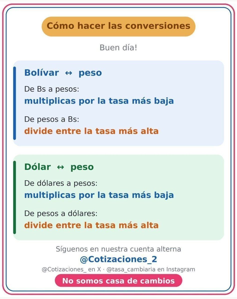 Cotizaciones_'s tweet photo. Buen día!
Tasa promedio relación Bolívar-Peso-Dolar-Euro acá en Cucuta-LaParada Colombia 
Únete a nuestro grupo de telegram 
https://t.co/5WTMKAXp2I
⚠️ No somos casa de cambios ⚠️ https://t.co/lVu8qLYTza