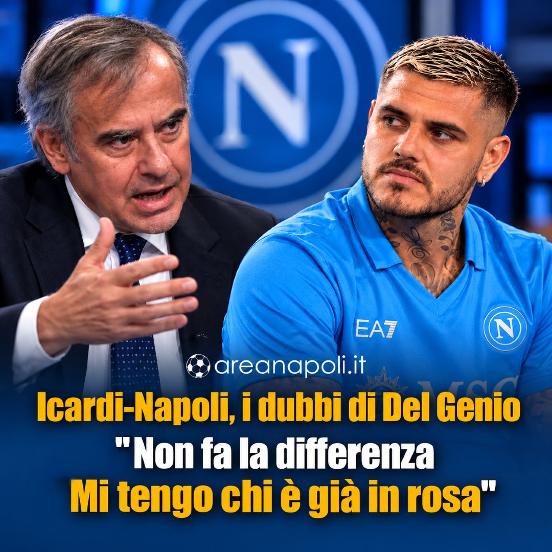 areanapoliit's tweet photo. 🤔#Icardi-@SSCNapoli, #DelGenio solleva più di un dubbio
Il nome di Mauro Icardi torna ad essere accostato agli azzurri, ma Paolo Del Genio invita a riflettere su alcuni aspetti dell'eventuale operazione.
Il giornalista si pone più di una domanda sull'argentino, oggi svincolato, e su quanto un suo arrivo possa davvero servire ad #Allegri.
I DUBBI DI DEL GENIO 👉 https://t.co/lOX446GFUM