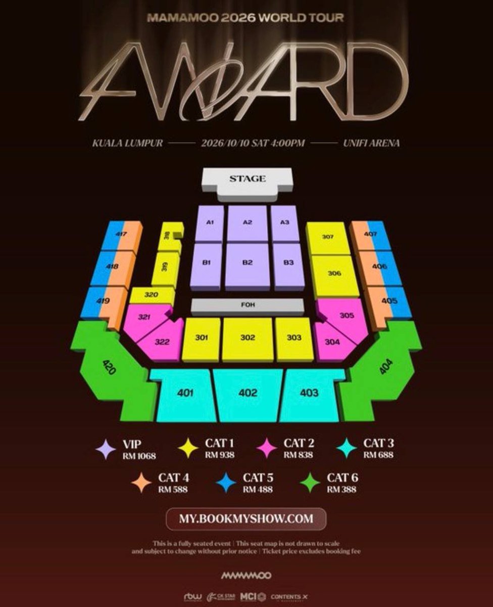 sayan_ny's tweet photo. WTS 
MAMAMOO 2026 WORLD TOUR [4WARD] 🇲🇾
🎫 2× CAT 2 — Section 321
📅 10 Oct 2026 | 4PM
📍 Unifi Arena Bukit Jalil
💰 RM1,676 for 2
🌍 International fans OK 👍 DM if interested
#MAMAMOO #4WARD #MAMAMOOinKL #4WARDinKL #MOOMOO���� https://t.co/r8B9O5kIc5